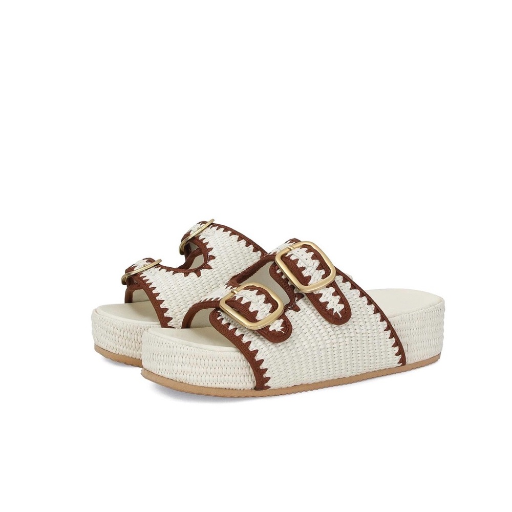 Raffia Woven Platform Slide Sandals – Size 9 – NWT